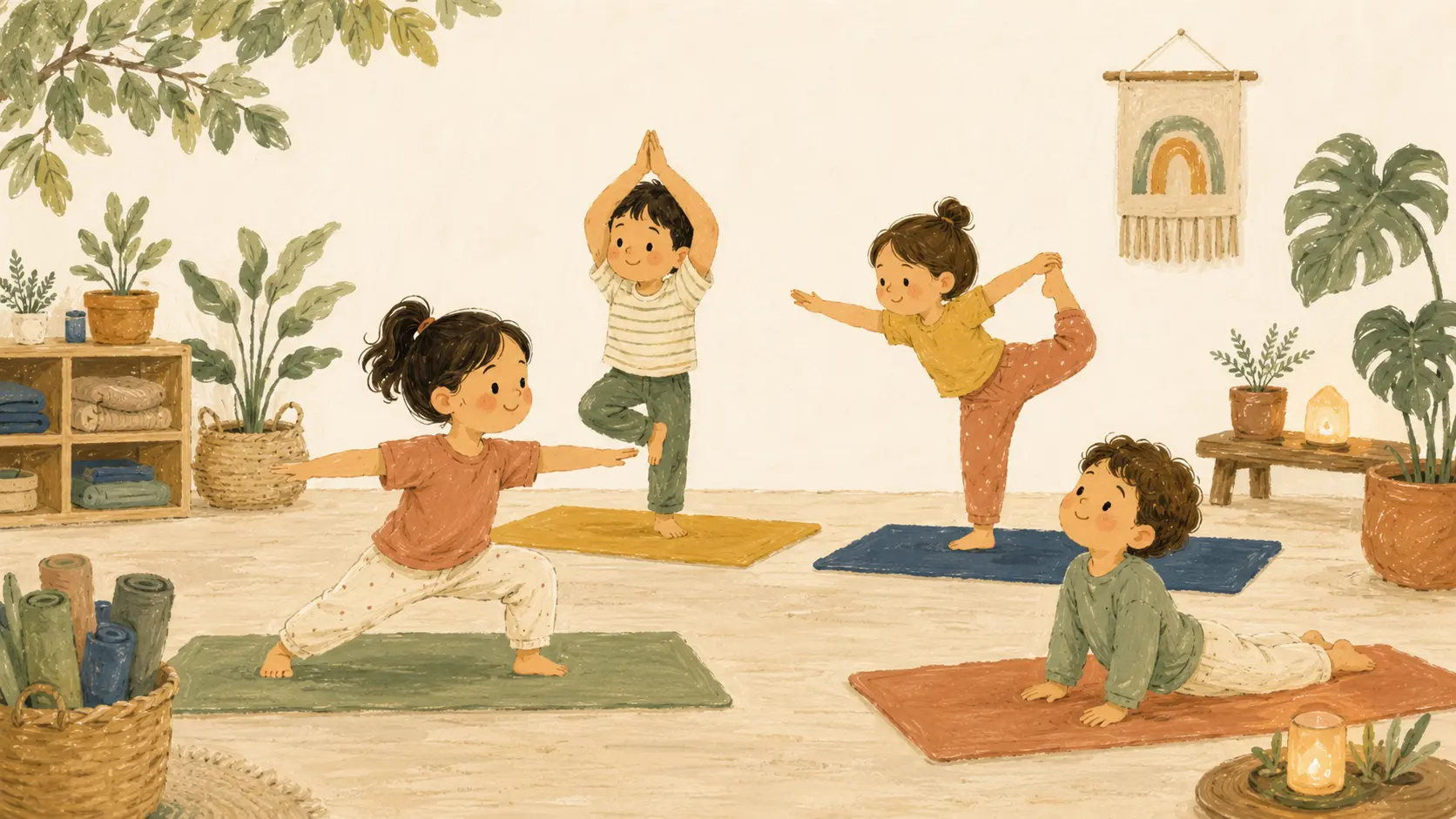 Clase de yoga infantil