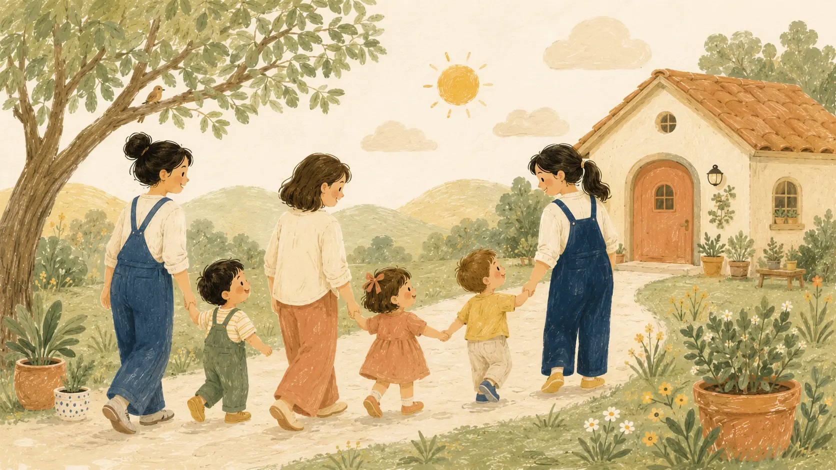 Niños participando en una actividad guiada dentro de Naobee