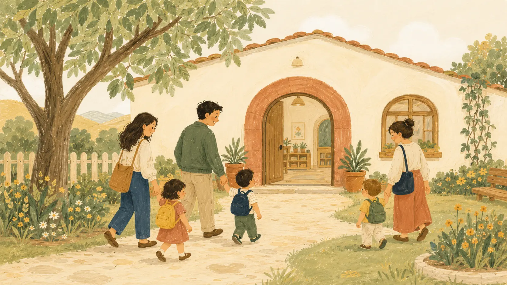 Niños explorando materiales en un ambiente educativo Naobee